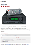CYRUS 6a - What Hi-Fi Best stereo amp £600-£1000, Awards 2012